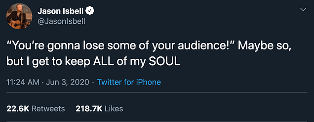 Jason Isbell Tweet